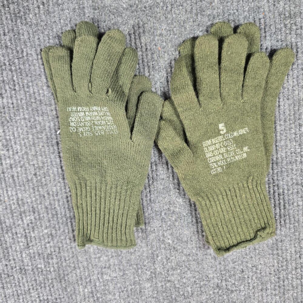 Cardinal Glove Co Gloves Mens Size 5 Green Wool Nylon Cold Weather Military